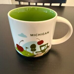 Michigan Ceramic Mug with Green Interior